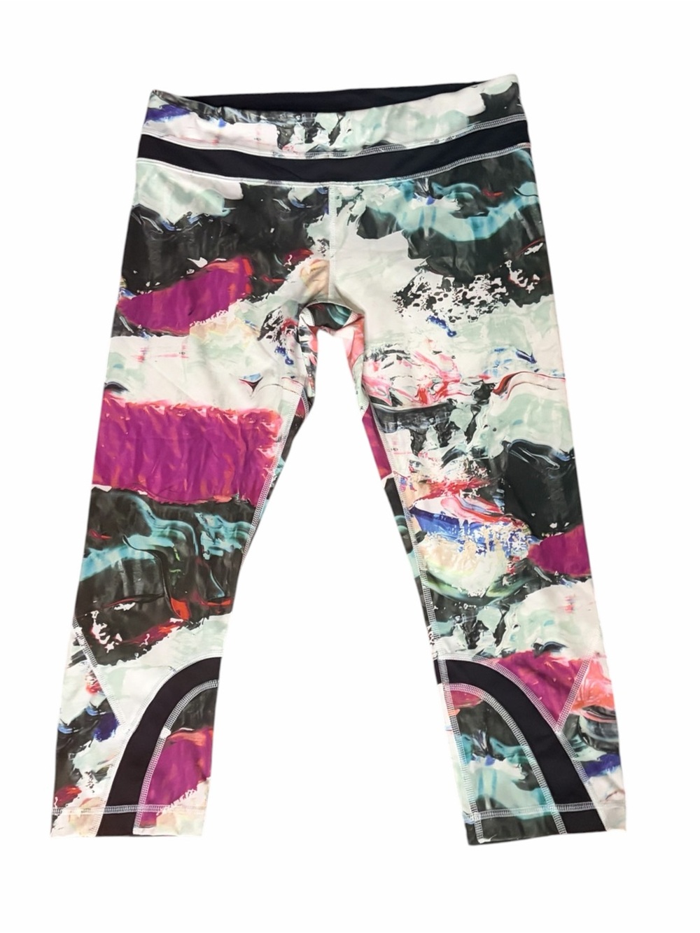 lululemon athletica Abstract Brushstroke Capri Leggings - Purple, Black, Teal